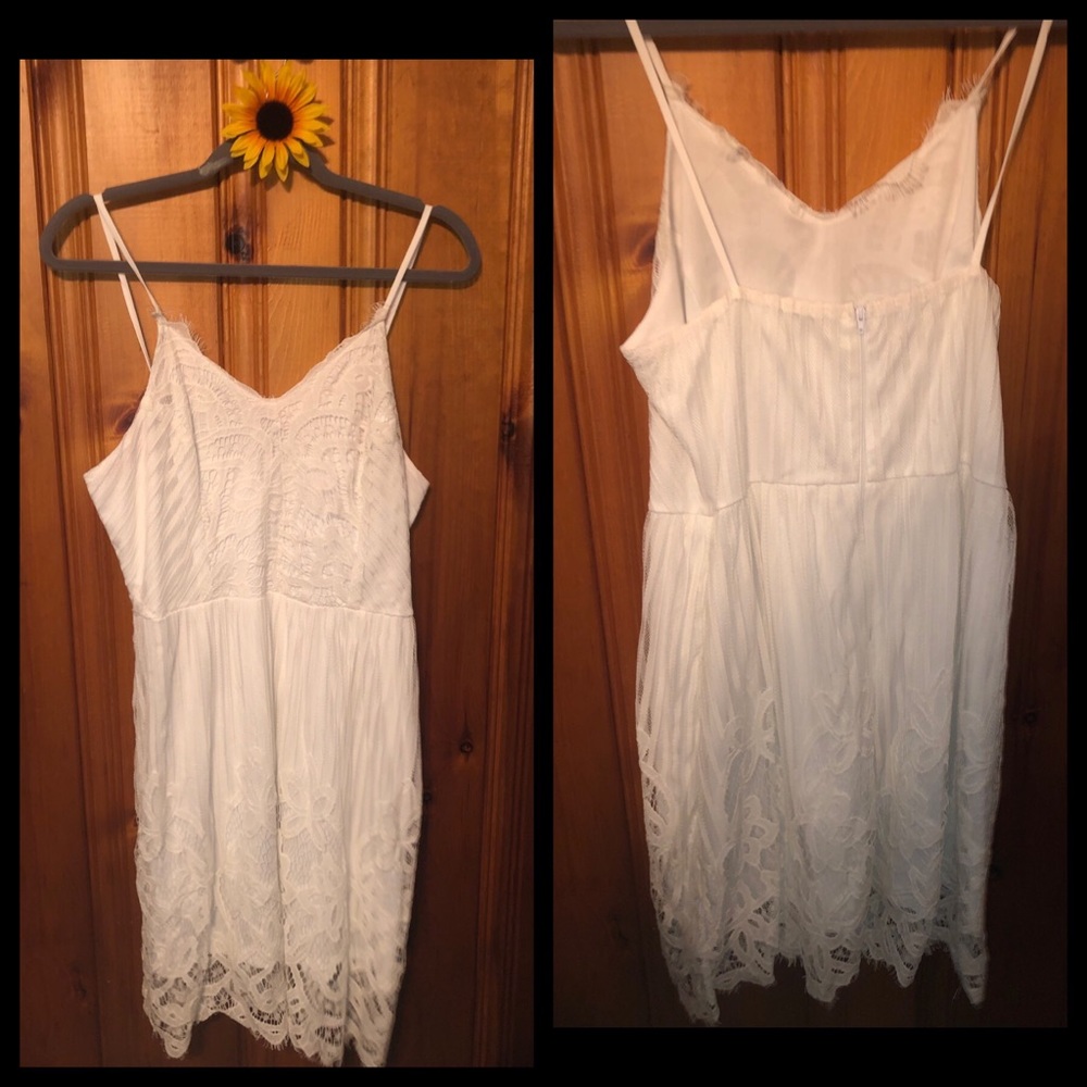white lace dress